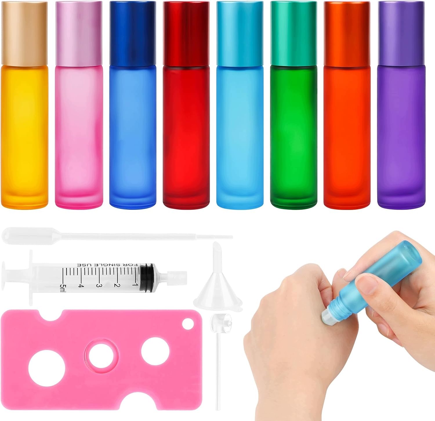 Skleněné Lahve Roll On 10ML 8 Kusů Esenciální Oleje Parfém