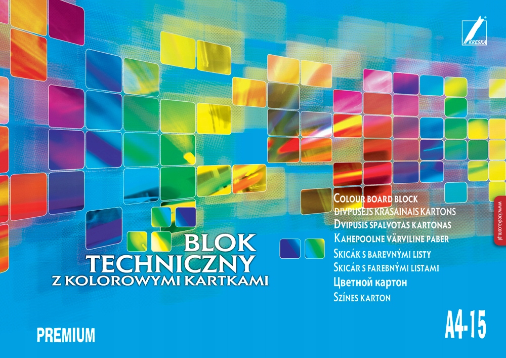 

Blok techniczny kolorowy A4 15 kol Premium Kreska