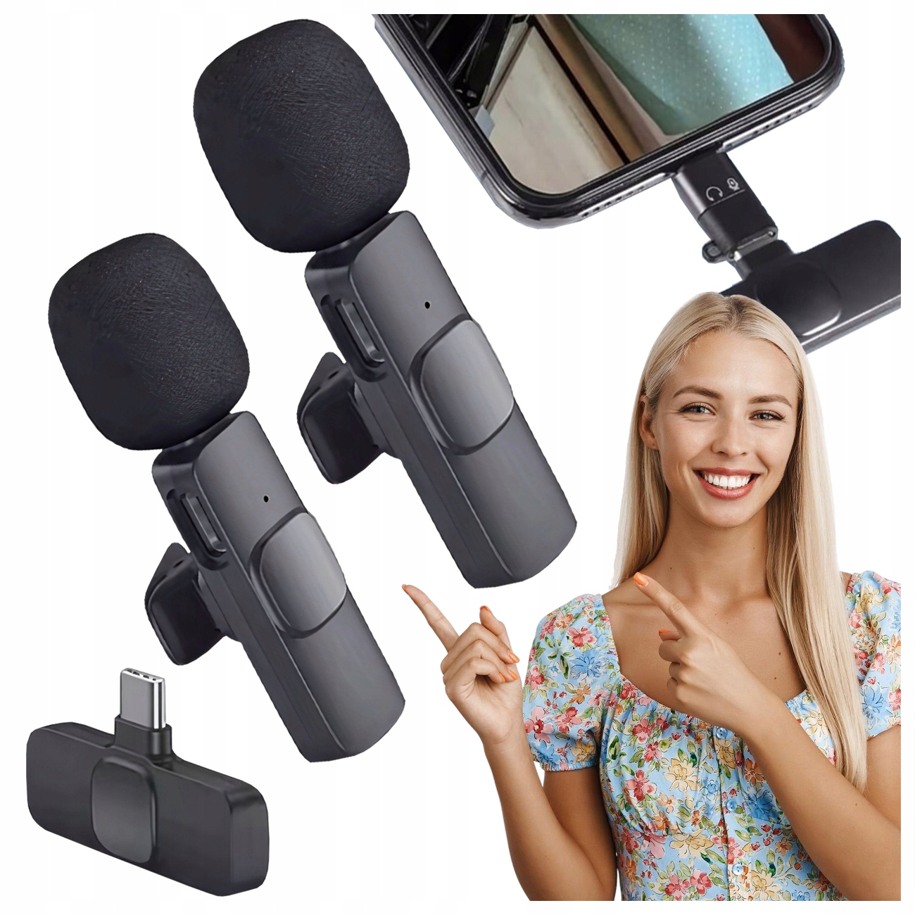 Mikrofon Krawatowy Usb C Do Telefonu Android Do Nagrywania Audio I Wideo