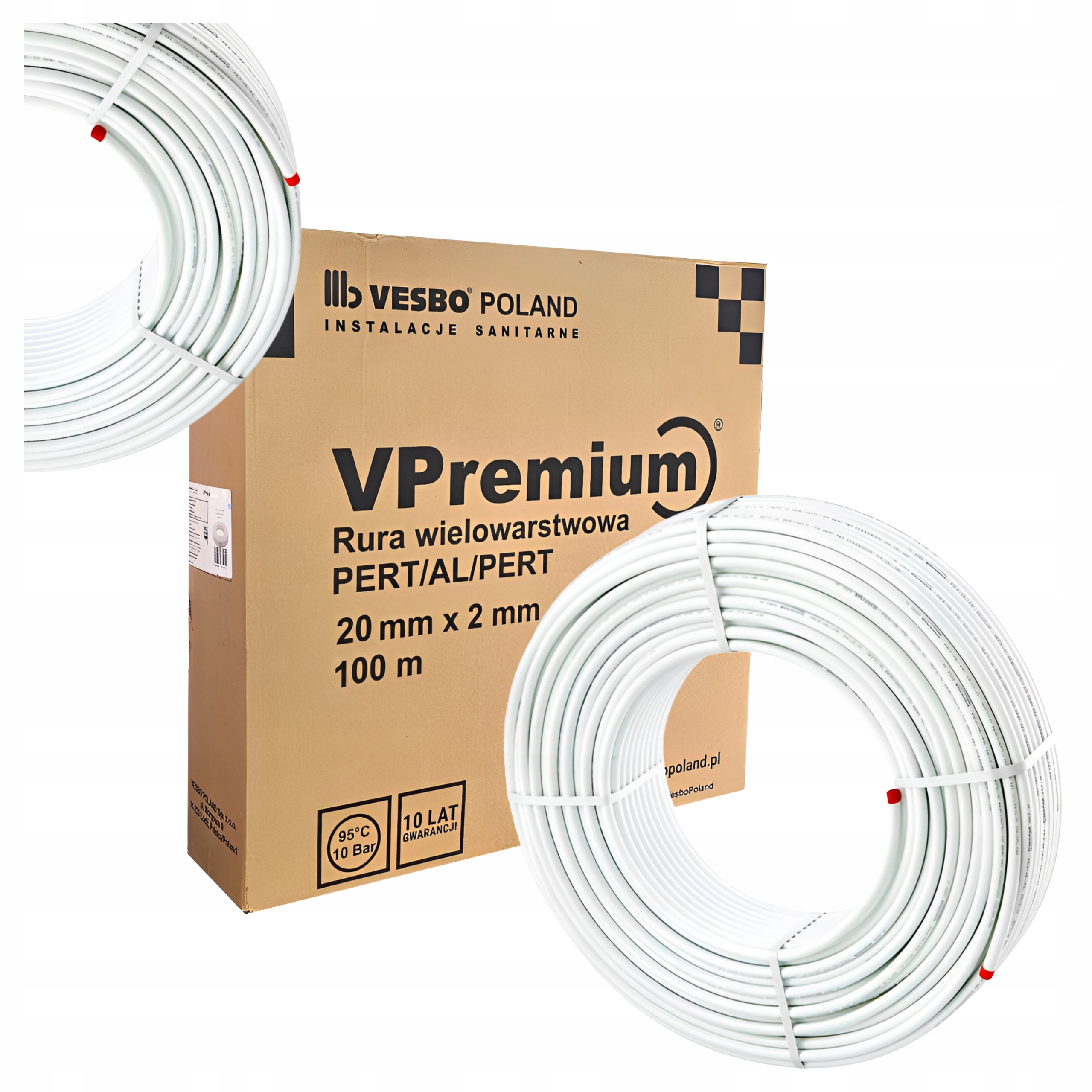 Rura Wielowarstwowa Pert/al/pert Fi 20 x 2 mm Zapras Zacisk Pex 100 mb