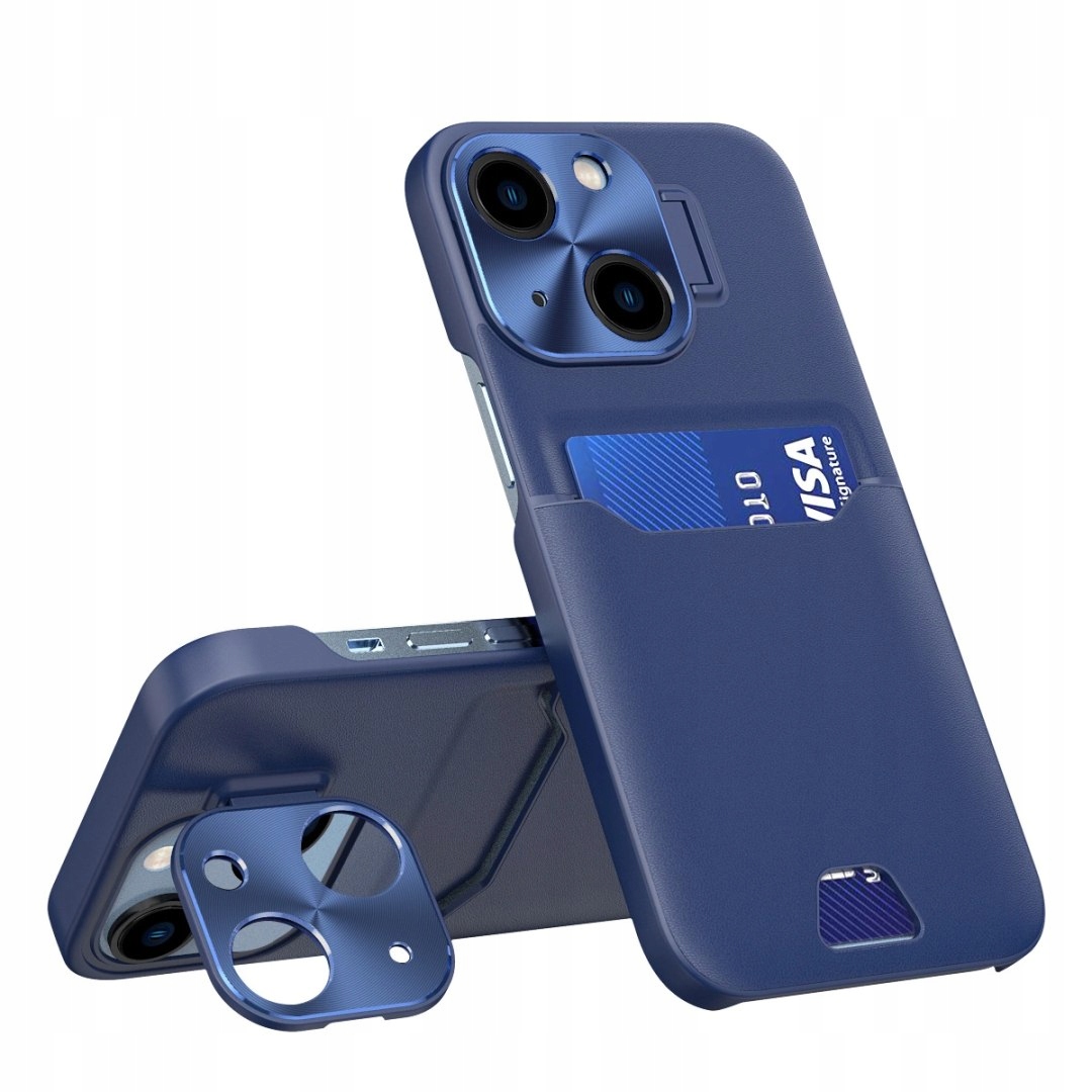 Leather Stand Case etui do iPhone 14 pokrowiec portfel na kartę z podstawką