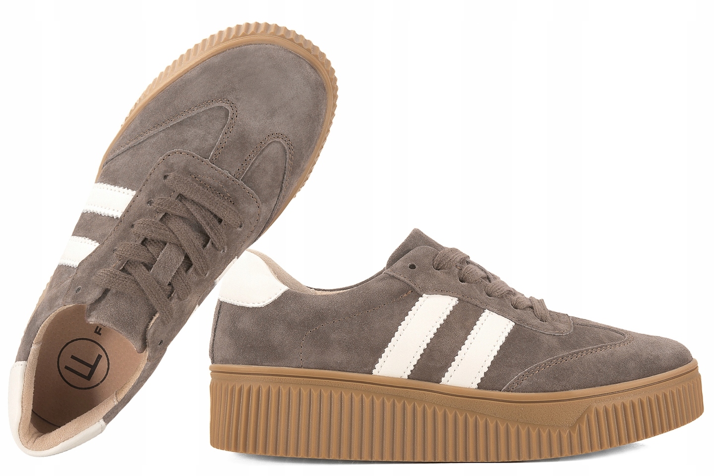 Filippo DP6776 Dámské Polobotky Tenisky Na Platformě Kožené 41 Taupe