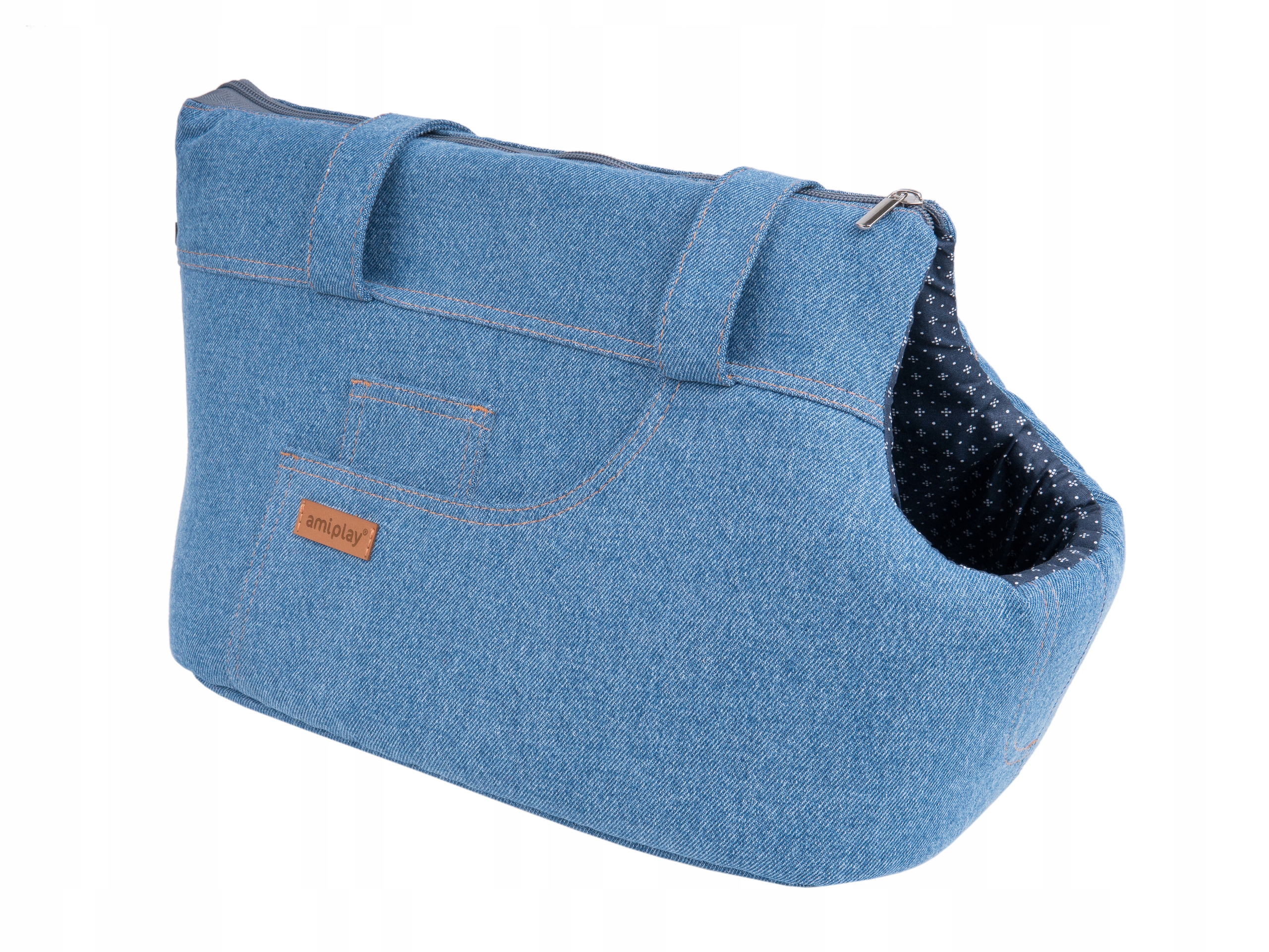 

amiplay Torba transportowa dla psa Denim S niebies