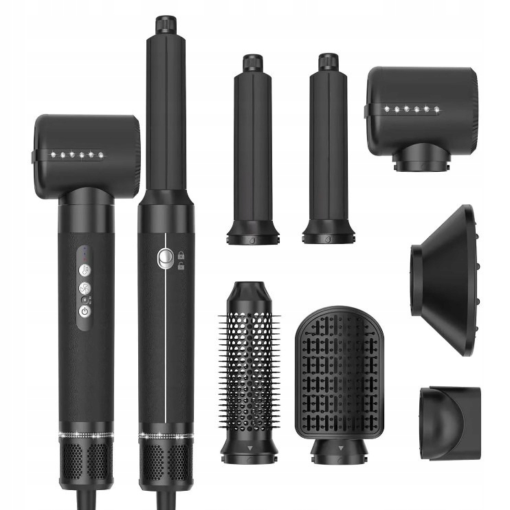 Multifunkční styler 7 v 1, výkon 1400 W, barva černá