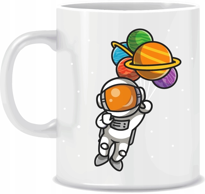 

Kubek z Kosmosem kosmonauta rakieta + Imię Dziecka