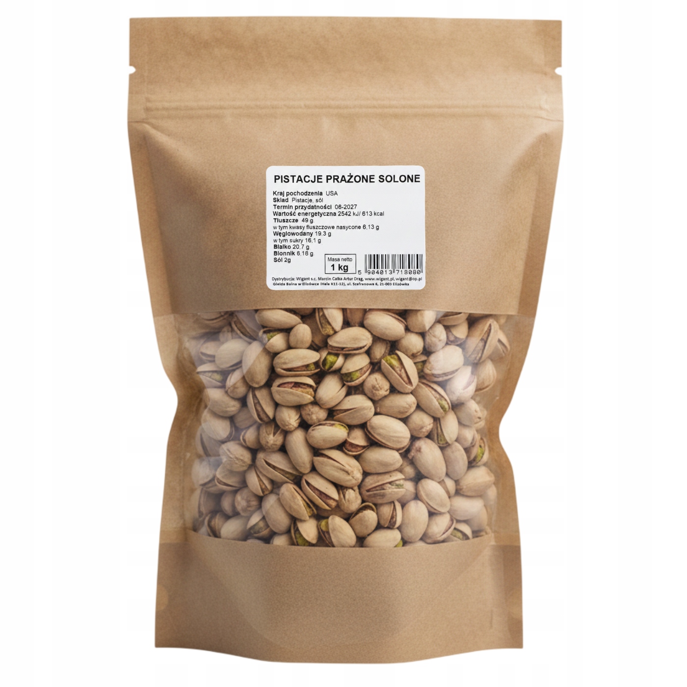 Levně Pistácie Pražené Solené Neloupané Usa 1kg Wigant