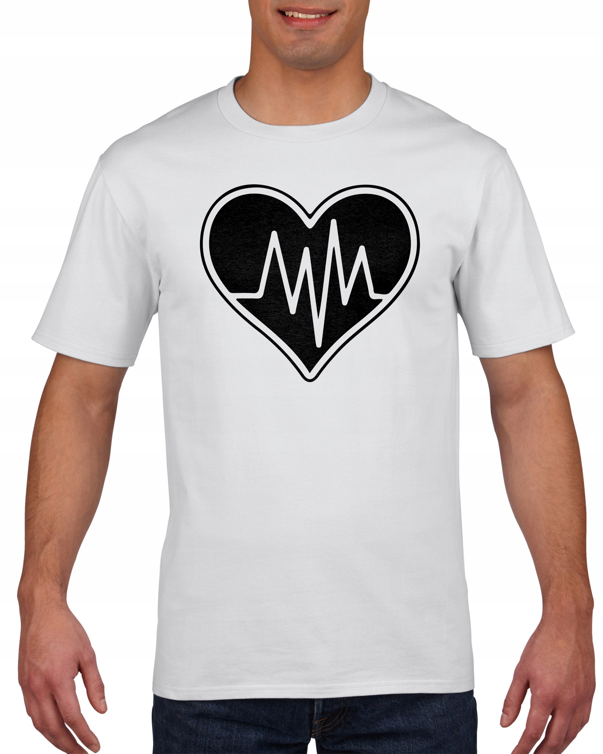 

Koszulka męska Linia życia Ekg serce S