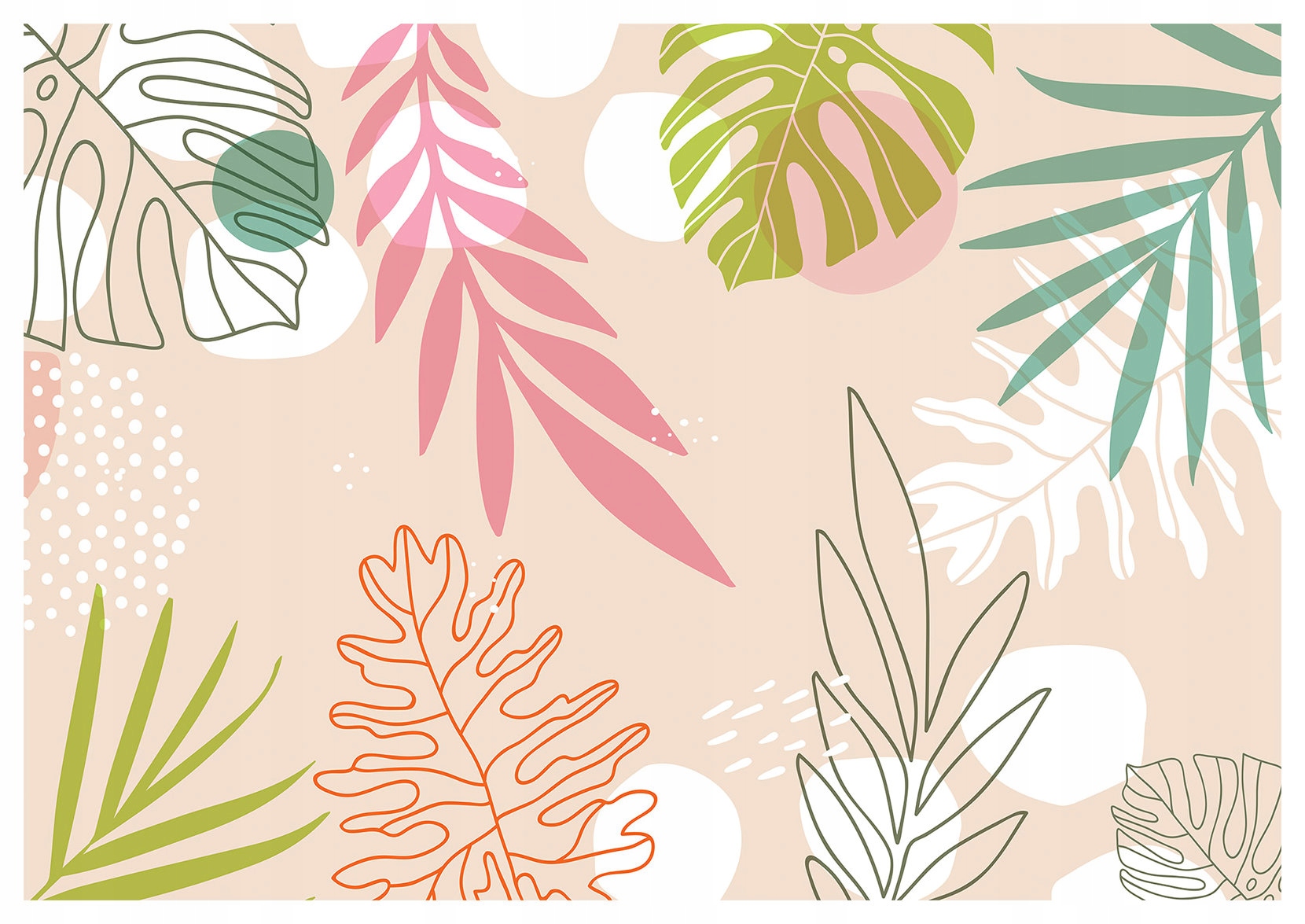 Fototapeta vlies Pastelové trópy listy abstrakcia štýl 460x300 lepidlo