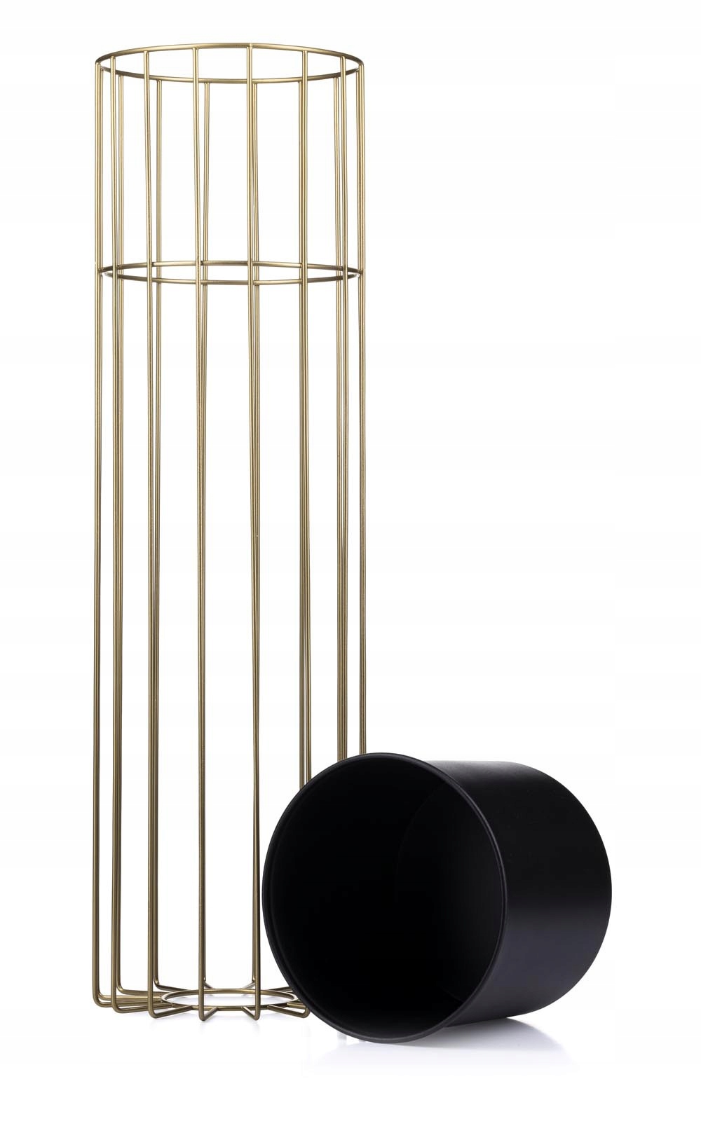 Kwietnik metalowy stojak złoto czarny 70cm LOFT Maks. szerokość 20 cm