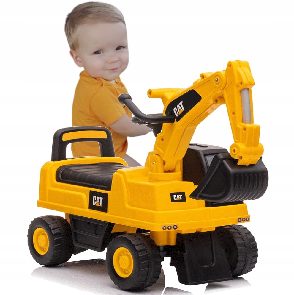 Dziecięcy jeździk Cat Koparka Baby Mix żółty