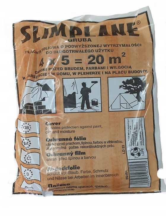 FOLIA OCHRONNA MALARSKA GRUBA 4x5m 20m2
