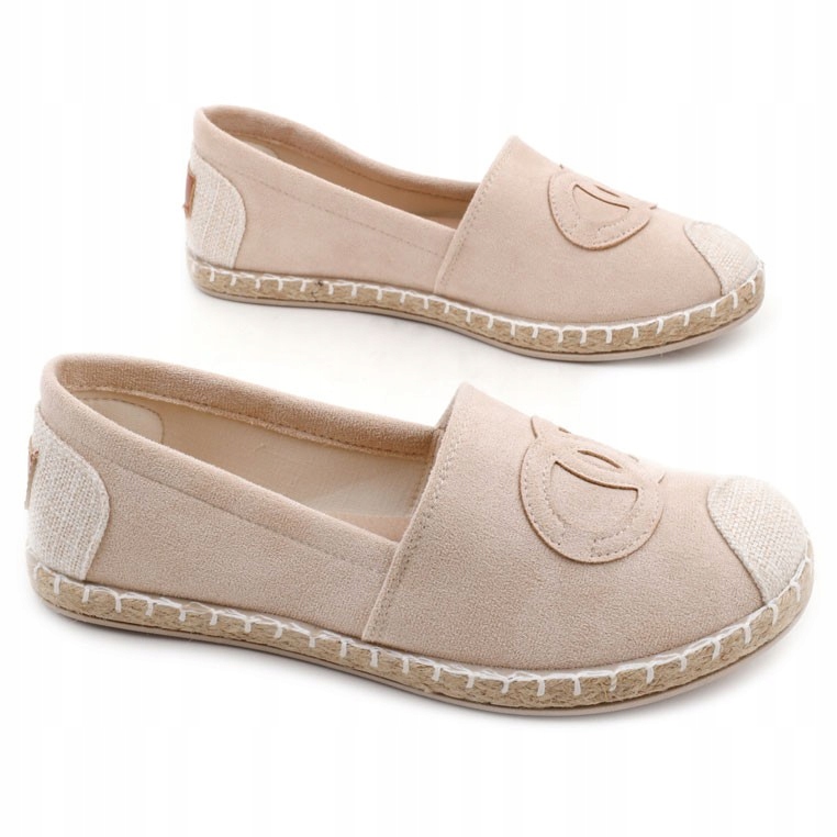 BEŻOWE ESPARDYLE DAMSKIE PÓŁBUTY WSUWANE PŁASKIE WKŁ. EKOSKÓRA WYGODNE Płeć kobieta