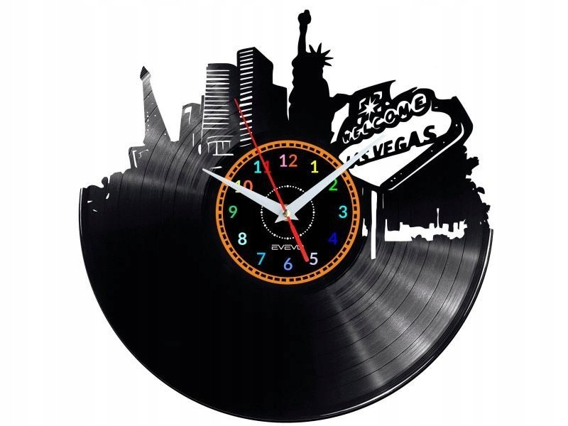 Las Vegas Dekorativní Nástěnné Hodiny Moderní Vinylová Deska Jako Dárek