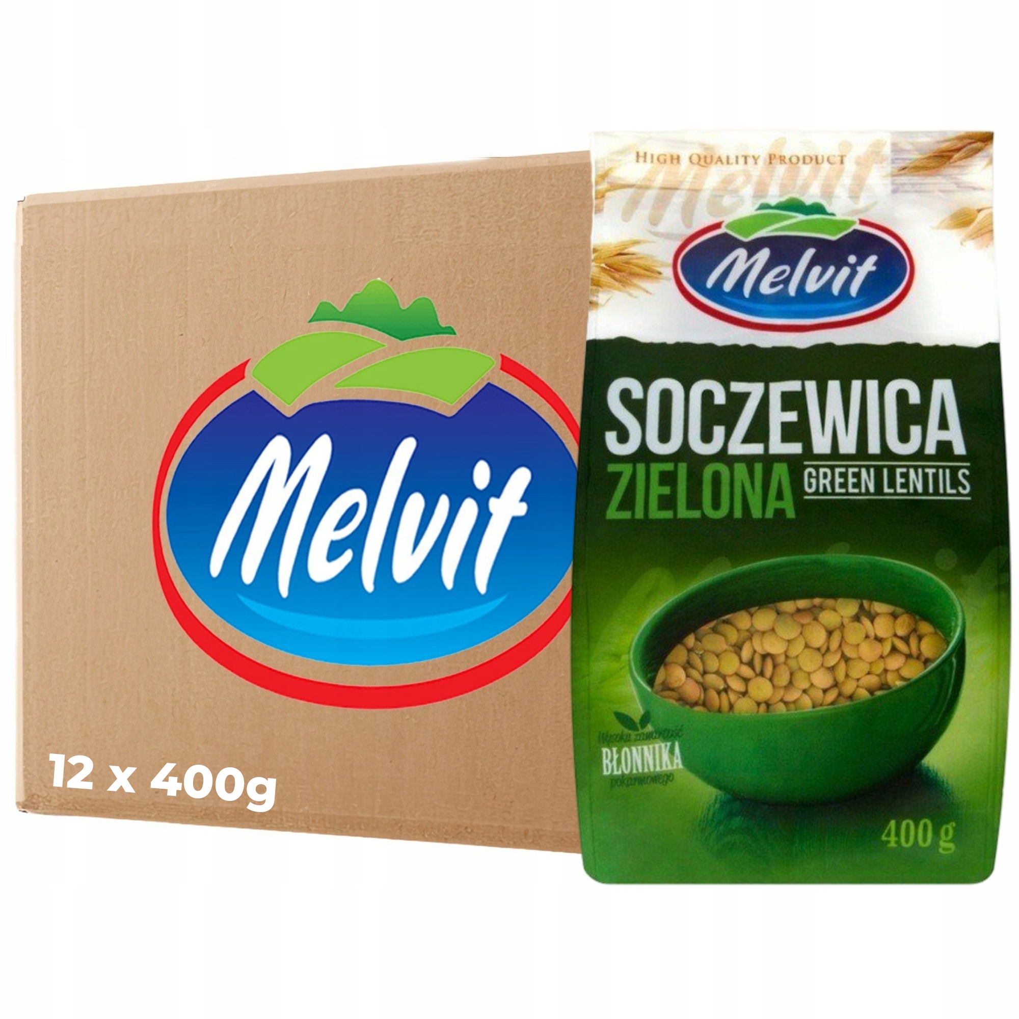 Melvit Zelená čočka 400 g x 12 kusů