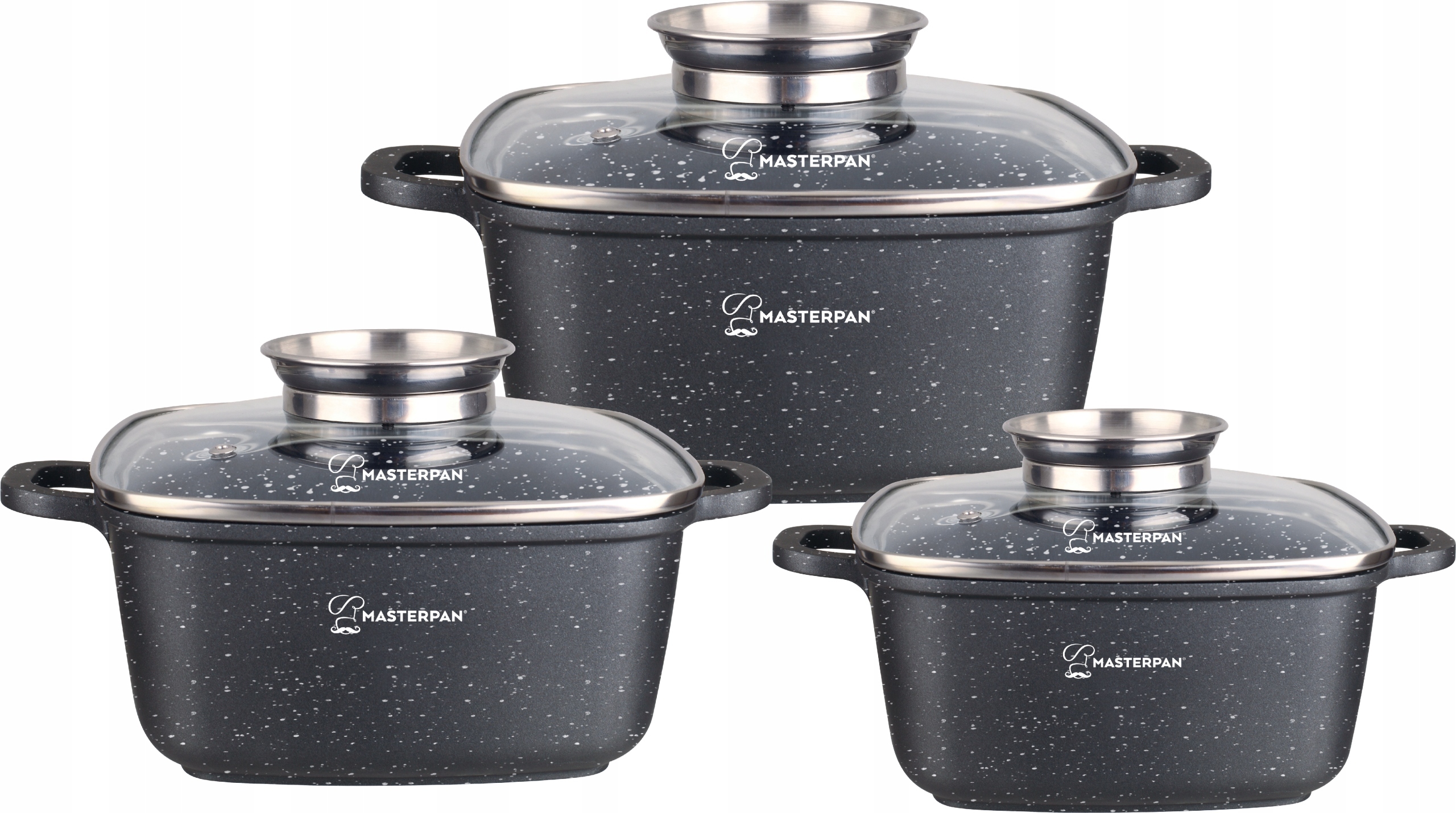 Hliníkové Kremeňe Štvorcové 6 ks . Mramor 20 24 28 cm Masterpan 2149 Akcia