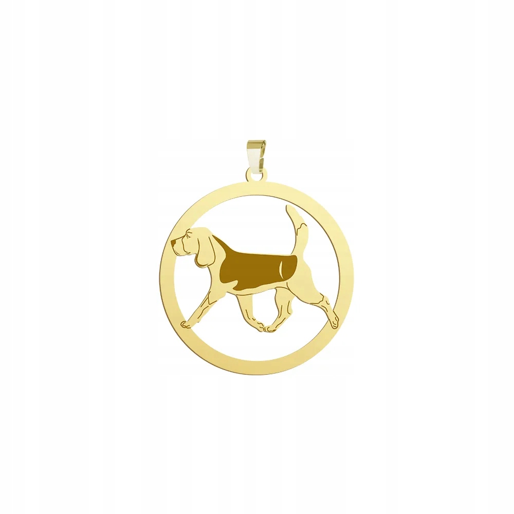 Zlatý přívěsek se psem Beagle 925 Šperky Dárek Věnování Gravírování Bonus