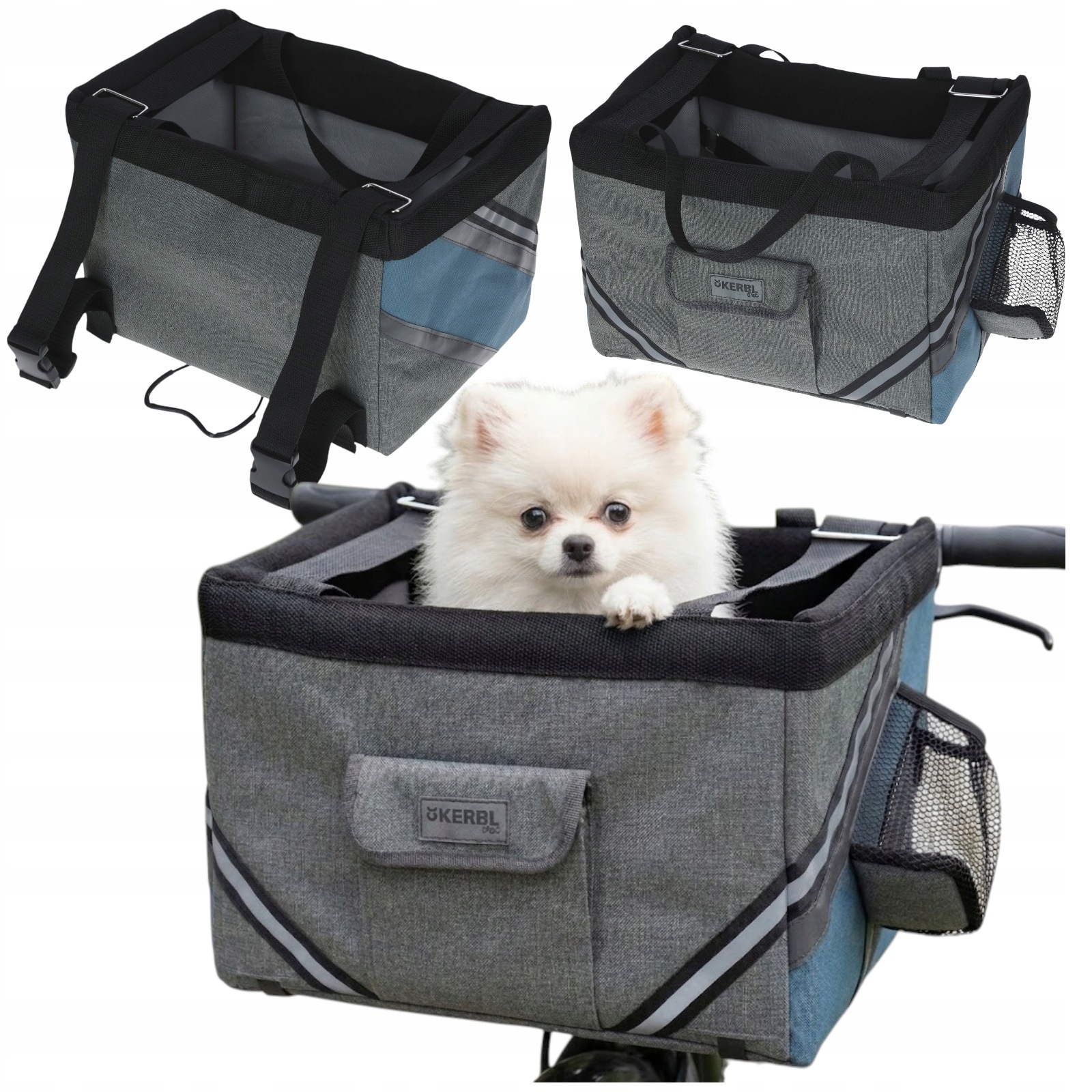 Profesjonalny funkcjonalny transporter rowerowy Kerbl 38x25x25 cm