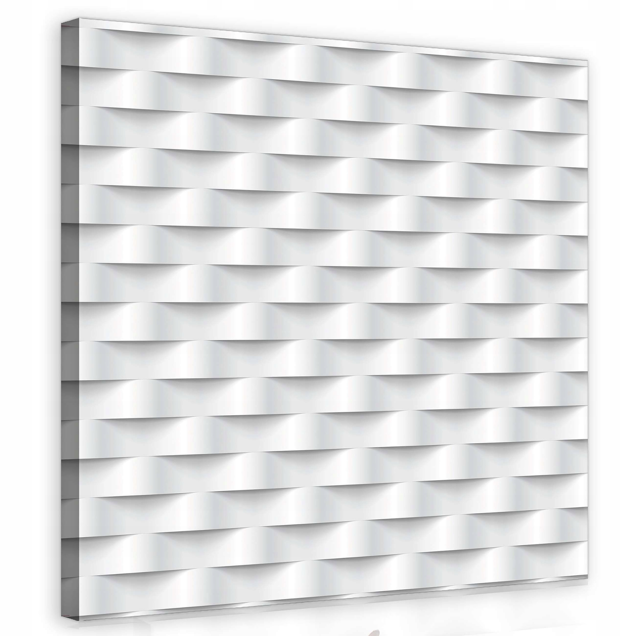 Obraz 80x80 Iluze 3D bílý reliéf stíny geometrické postavy moderní