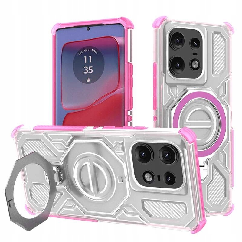 Techsuit Shield Pro etui na Motorola Edge 50 Pro różowe transparentne