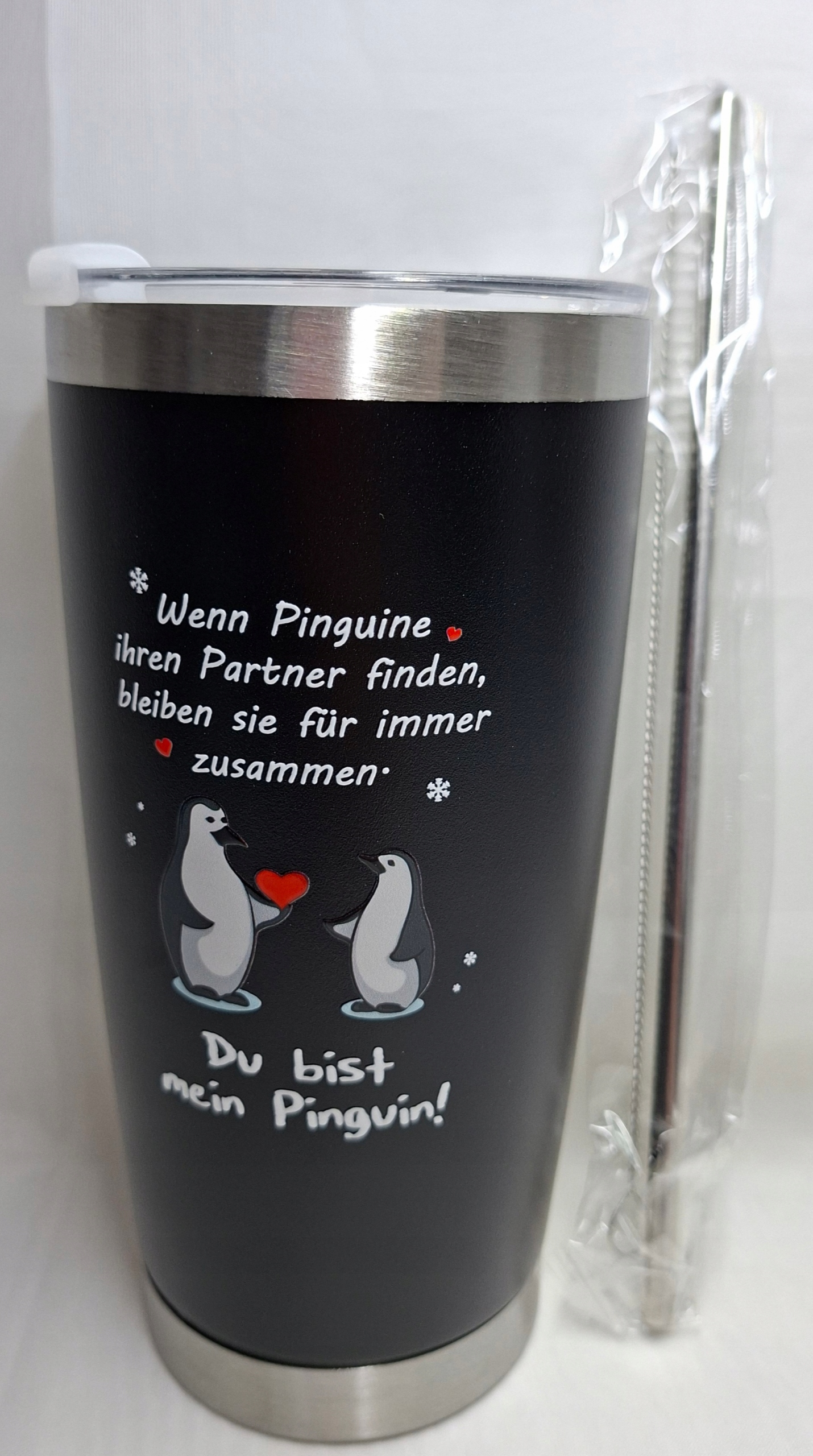 Kubek termiczny ze Słomką na kawe na herbate 600 ml