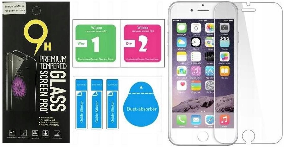

Szkło Hartowane 9H do iPhone 6 6s 7 8 Plus
