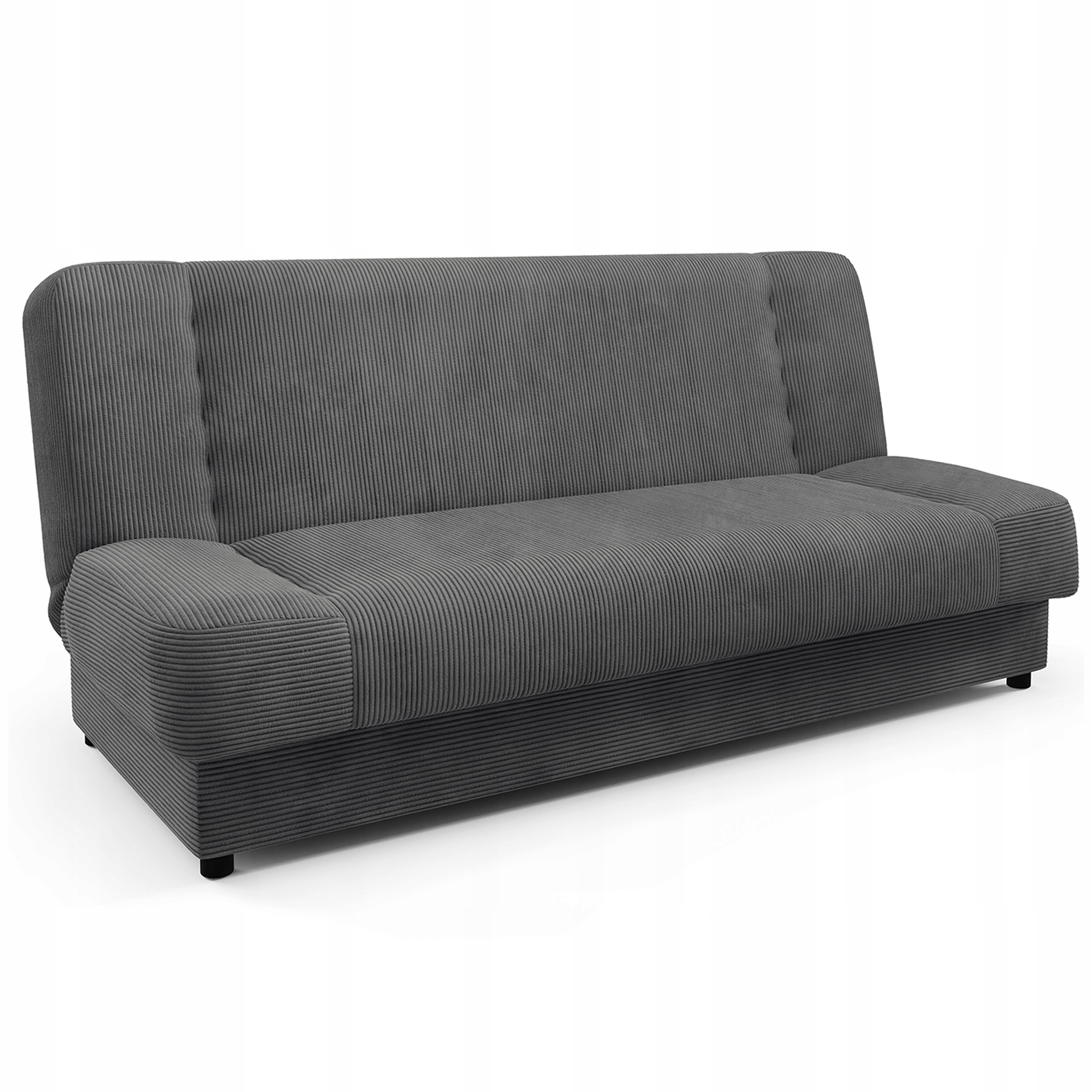 Tmavě šedá rozkládací dvoumístná pohovka na spaní Piano