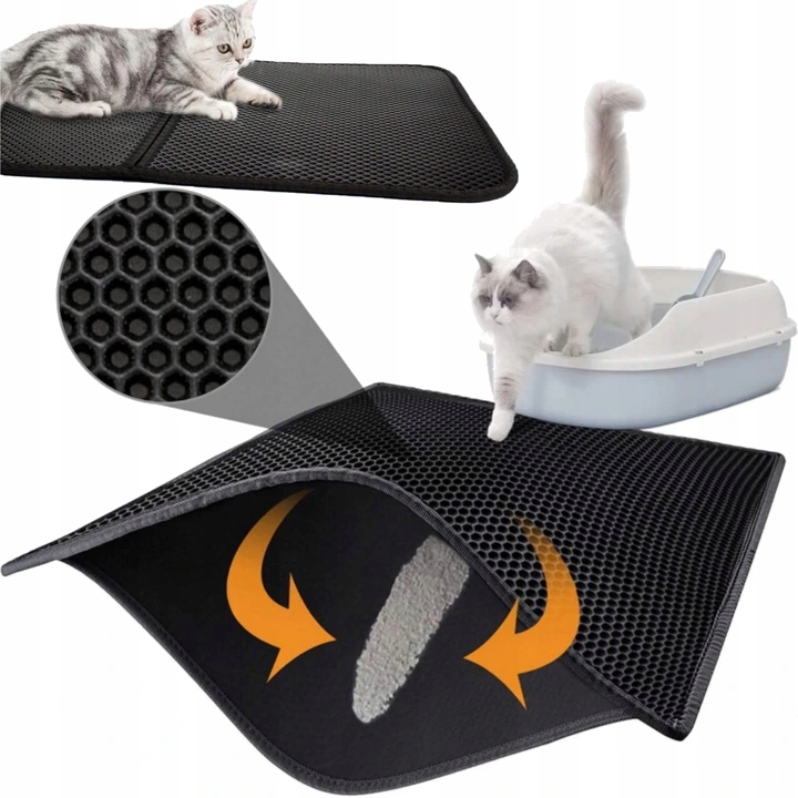 2 x Podložka Pod Záchodová Stěračka Pro Kočky Dvouvrstvá Velká XXL