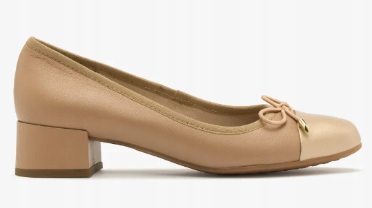 Ryłko 3LNF6_T_ _9TF béžovo-zlaté lodičky s ozdobnou mašličkou vel. 36