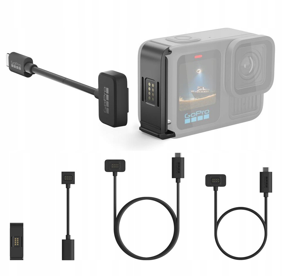 Dvířka Boční klapka s magnetickým napájením GoPro Usb-c kabely