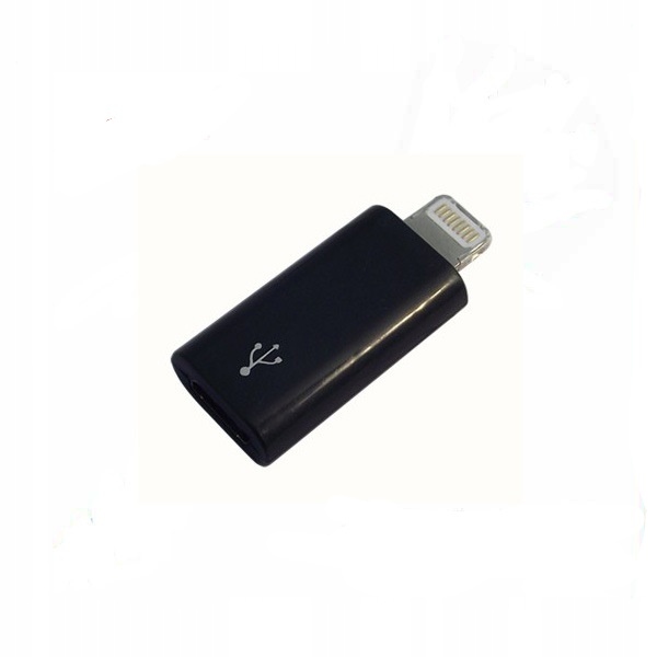 PRZEJŚCIÓWKA LIGHTNING na MICRO USB IPHONE CZARNA