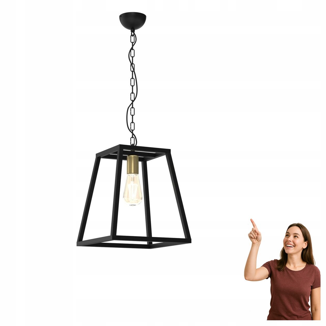 Trapézová závěsná lampa Frame 4415 Luminex