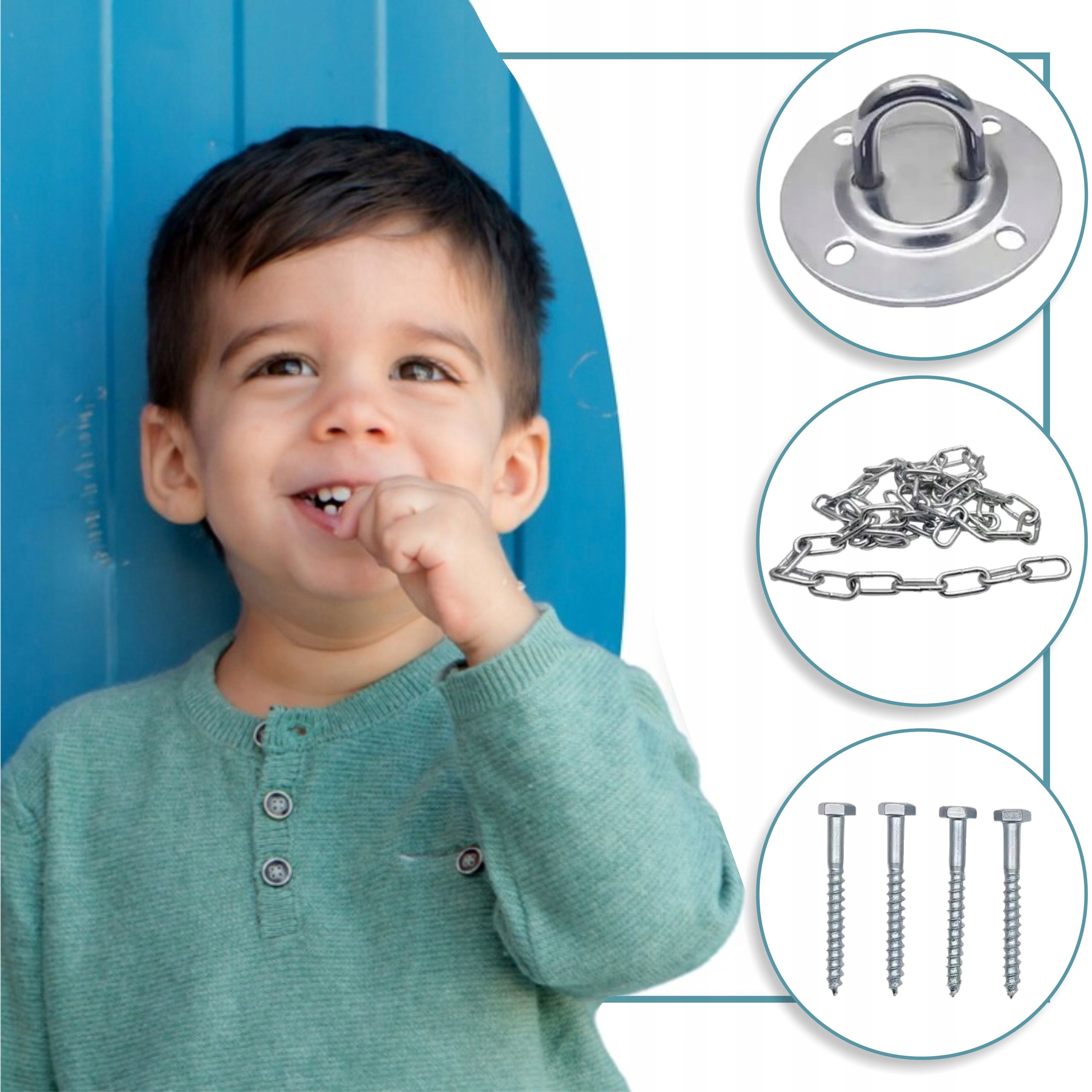 Montaż Zawiesie Huśtawki Worka Treningowego Hamaku Gniazda z Łańcuchem Stan opakowania oryginalne