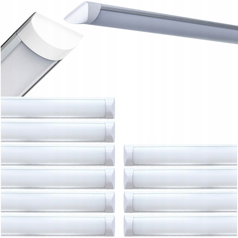 10x Lampa Led Do Garażu Warsztatu Panel Oprawa Długa Mocna 150cm 50W 4000lm