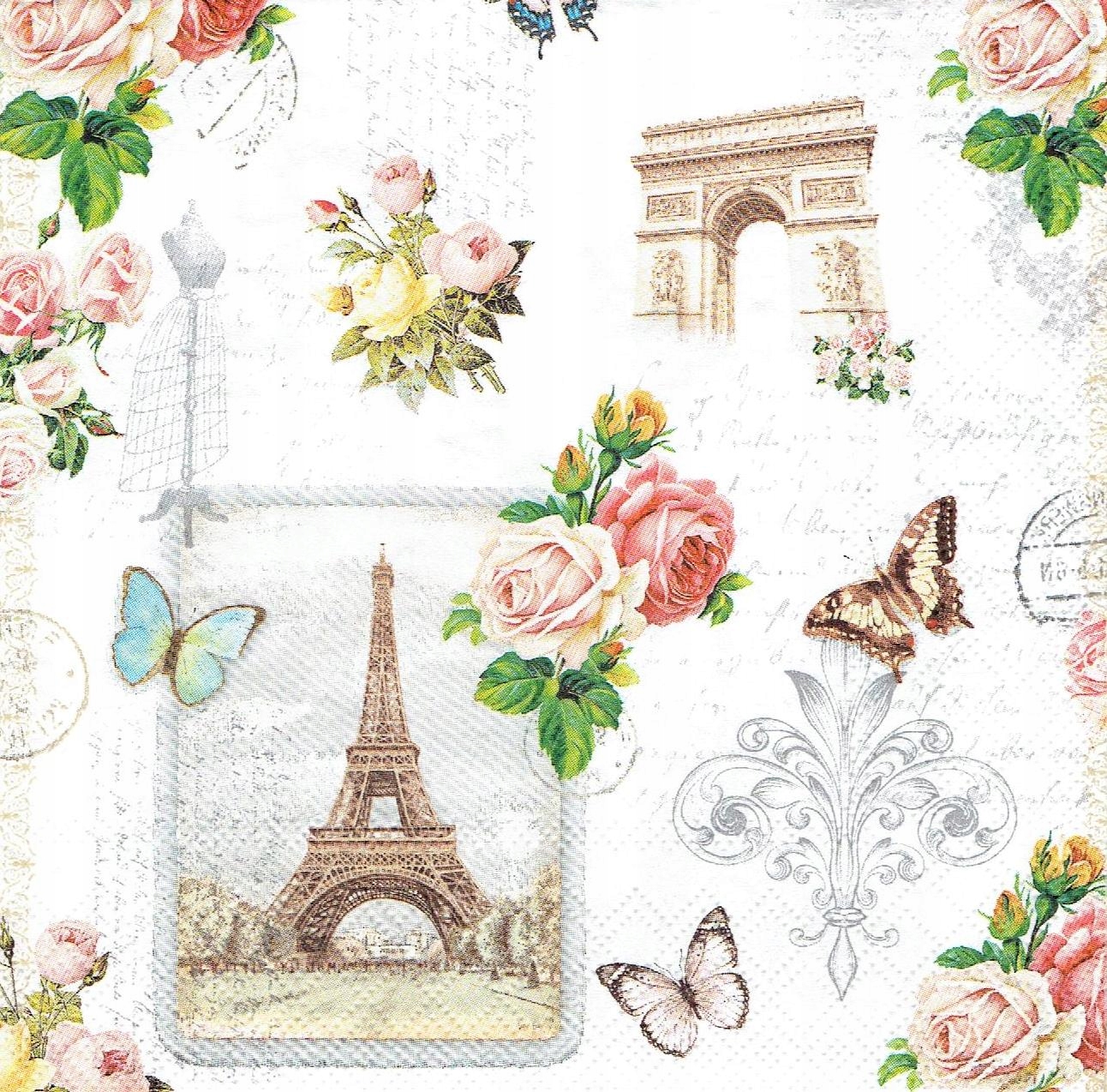 Serwetka decoupage 392A serwetki Wieża brama róże