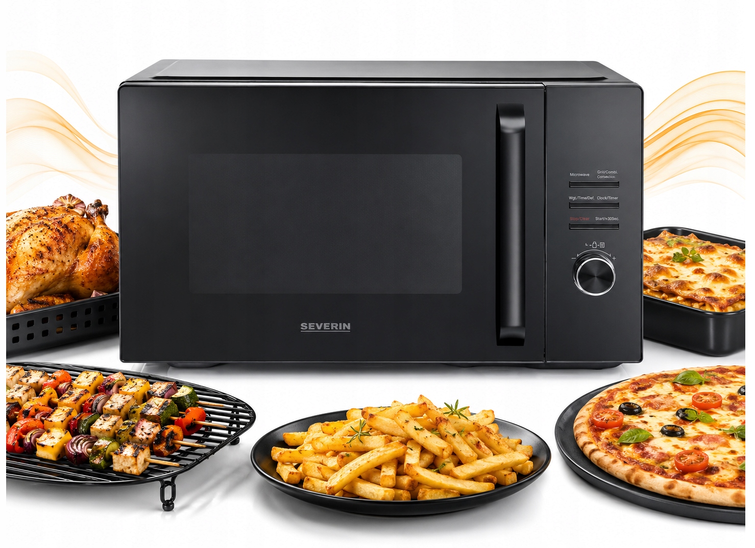 Severin Mikrofalówka Grill Termoobieg 240°C Frytkownica 900W XXL 29L MW7798