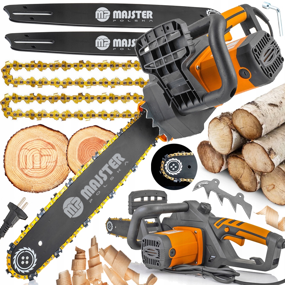 Elektrická Řetězová Pila 2950W 230V Síťová Na Kabel