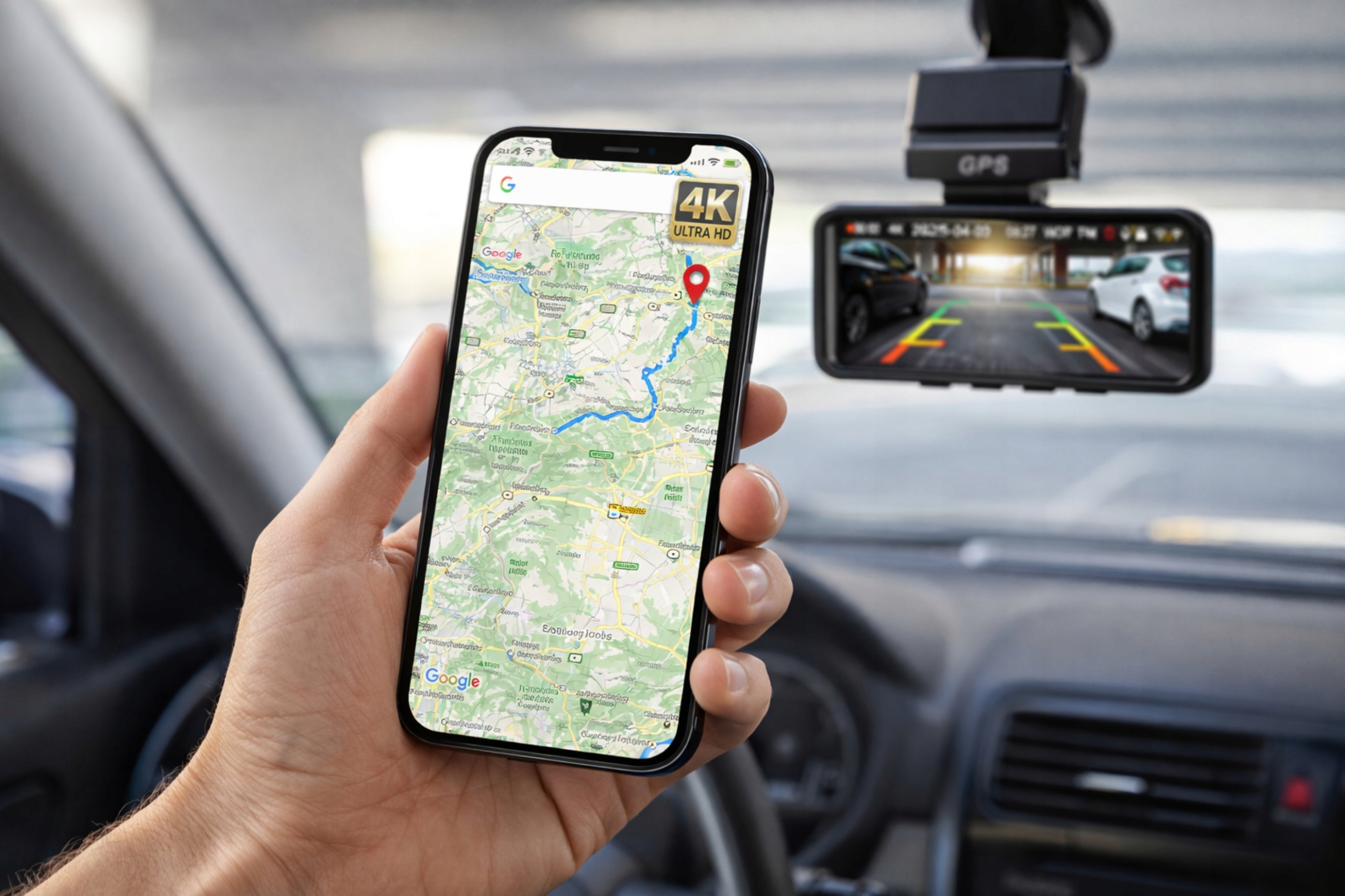 Wideorejestrator samochodowy 4K GPS WiFi kamera przód tył ADAS G-Sensor
