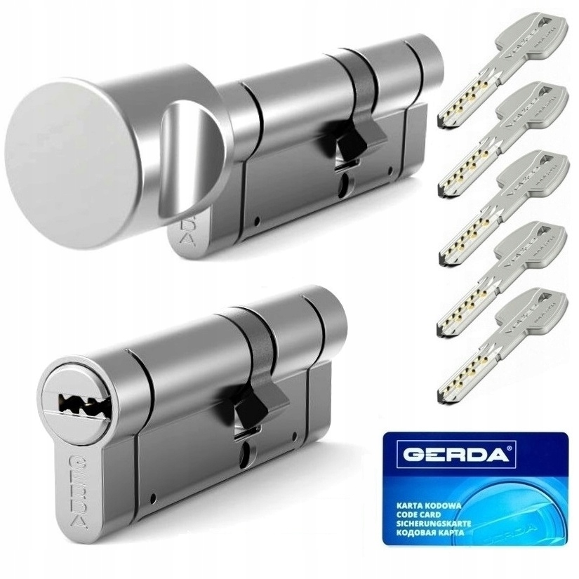 Zestaw wkładek Gerda 50/50+50G/50 system 1 klucza wkładka antywłamaniowa