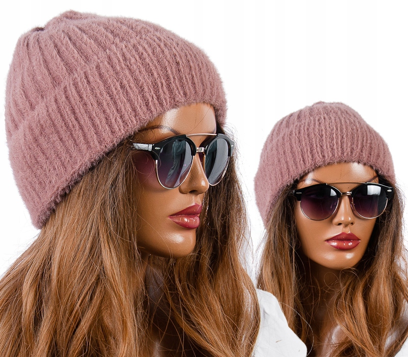 FUTERKO PIĘKNA ZIMOWA CZAPKA DAMSKA BEANIE ALPAKA