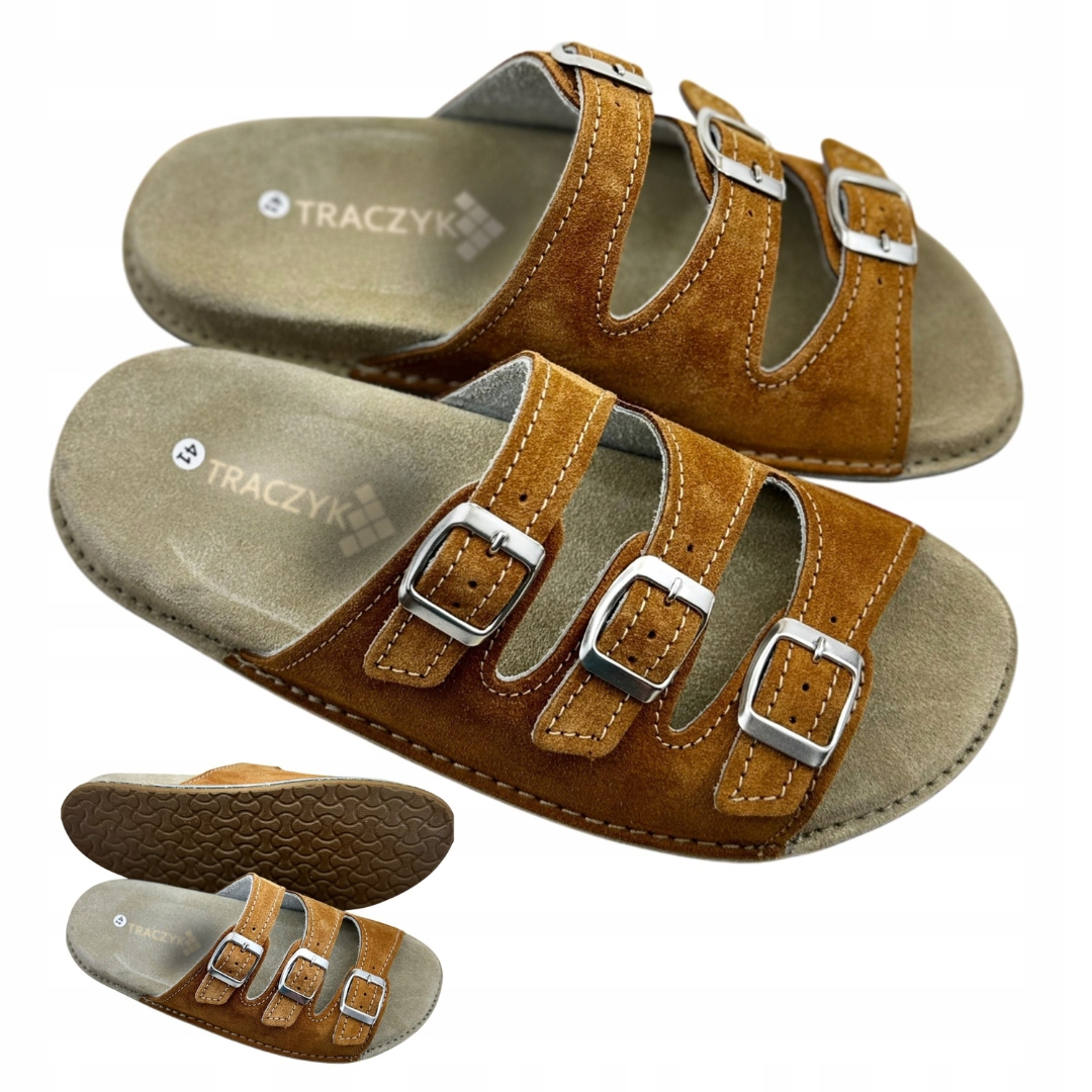 Nazouváky Profilované Anatomické 3 Pruhy Hnědé Přírodní Kůže Fusbet vel.