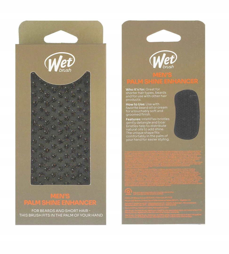 Wet Brush Shine Enhancer Mens Palm Kartáč na vousy a vlasy