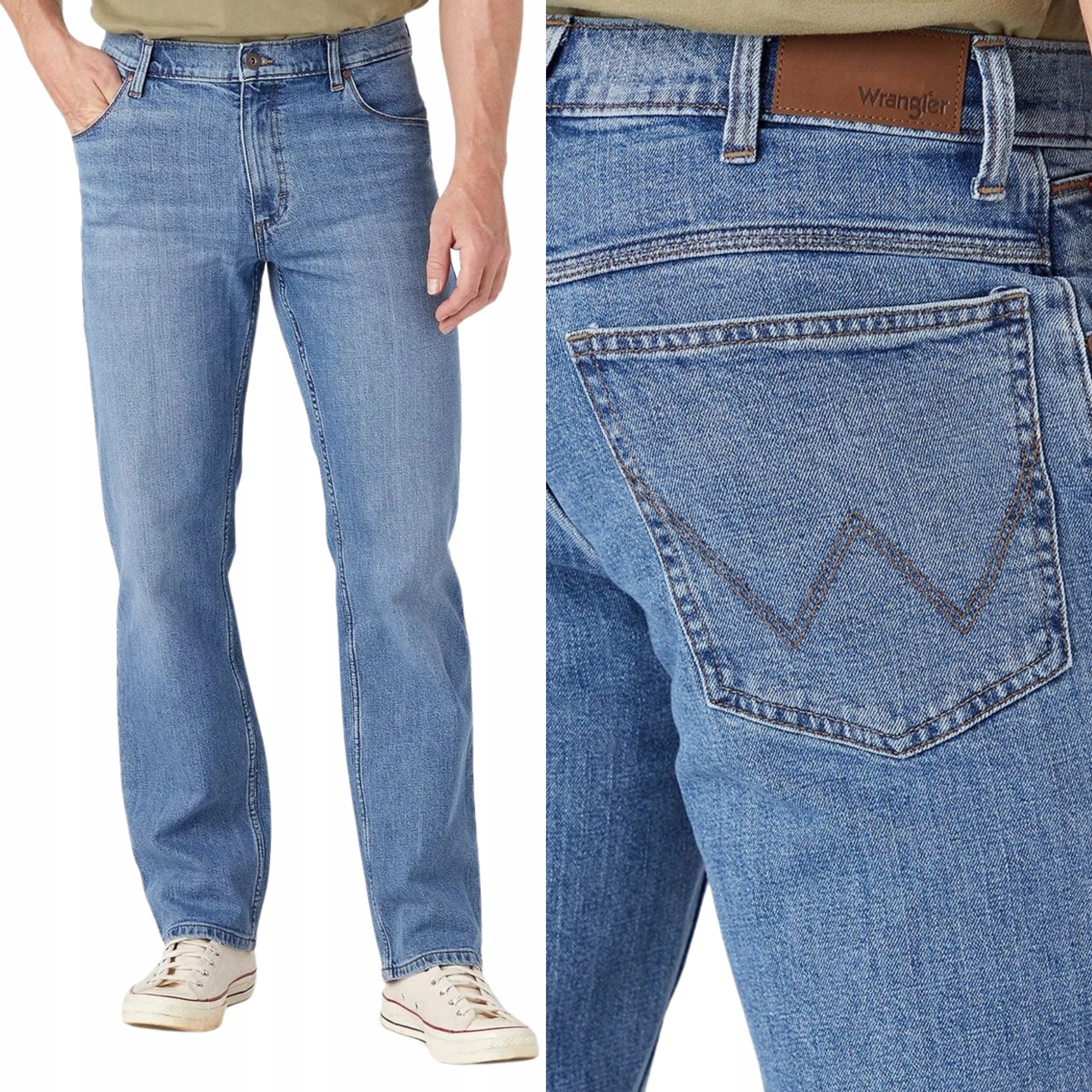 Wrangler kalhoty regular Blue jeans Straight W33 L32