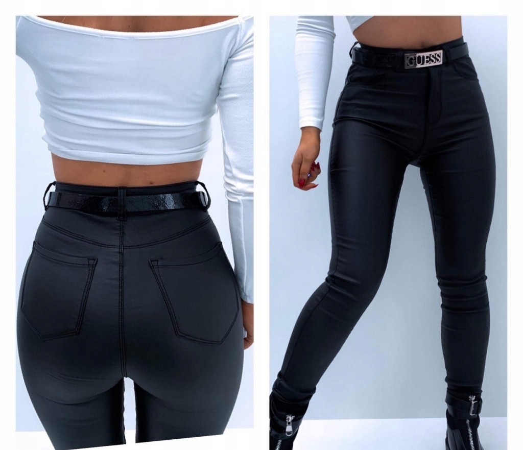 Spodnie skórzane PUSH UP rozm.L Marka bez marki