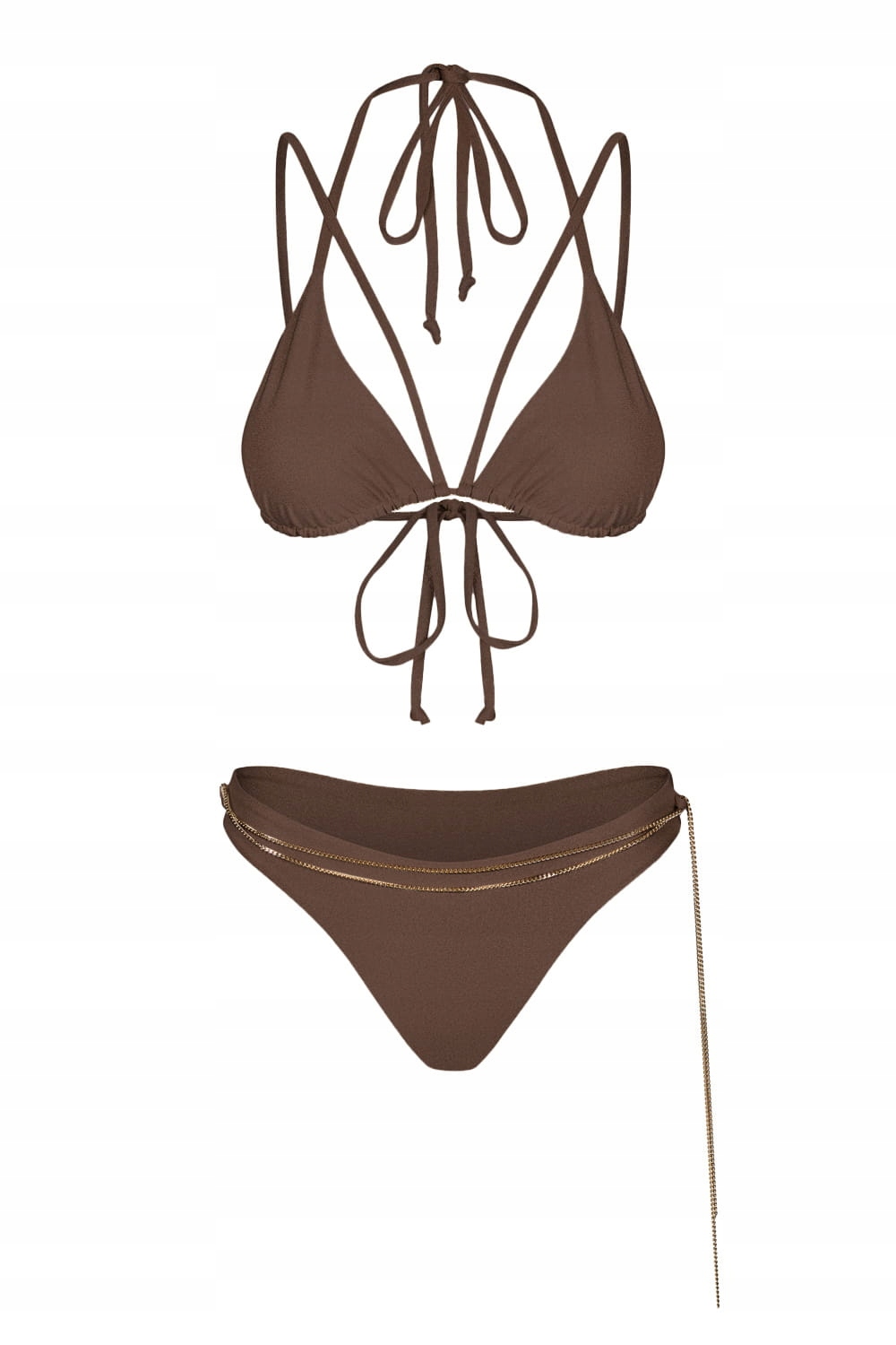 Peach&beach plavky Dolů od bikini hnědá řetízek M/L