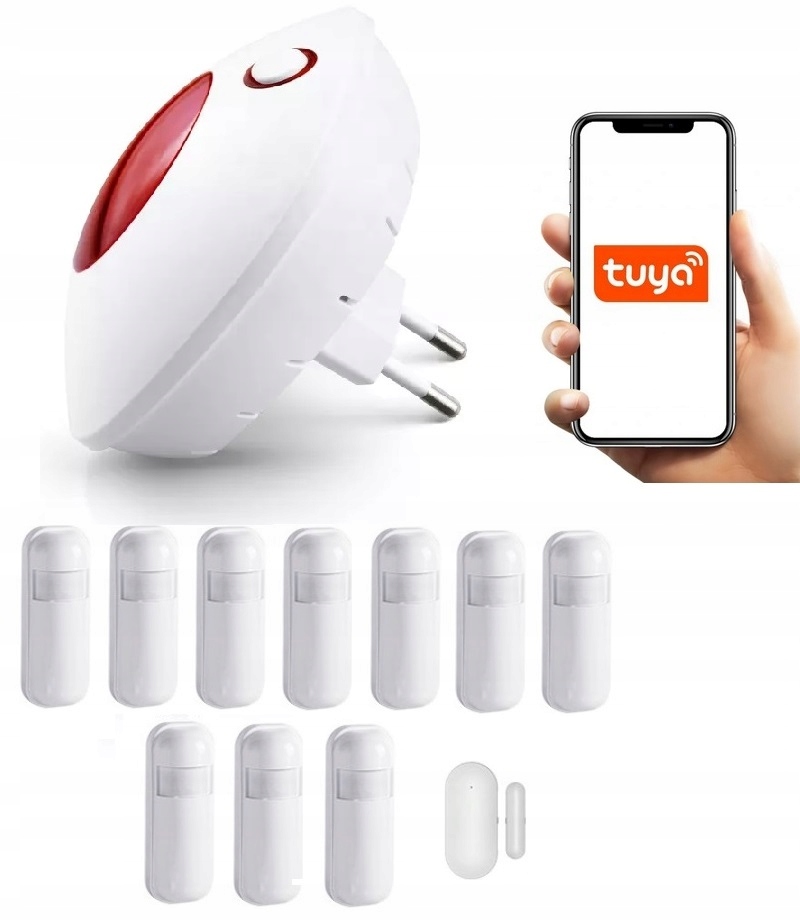 Bezdrôtová Sieťová Siréna Alarm 110DB Tuya Smart WiFi 10xPIR