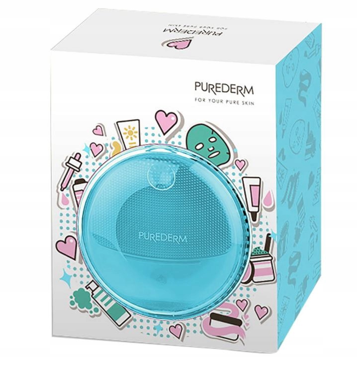 PUREDERM Silikonowa Szczoteczka Soniczna Turkusowa Model niebieska