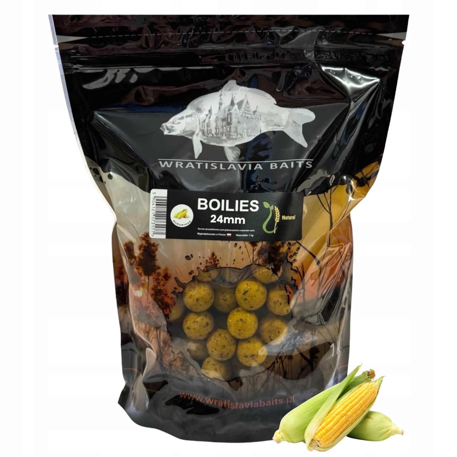 Kulki zanętowe Kukurydza 24mm 1kg Wratislavia Baits