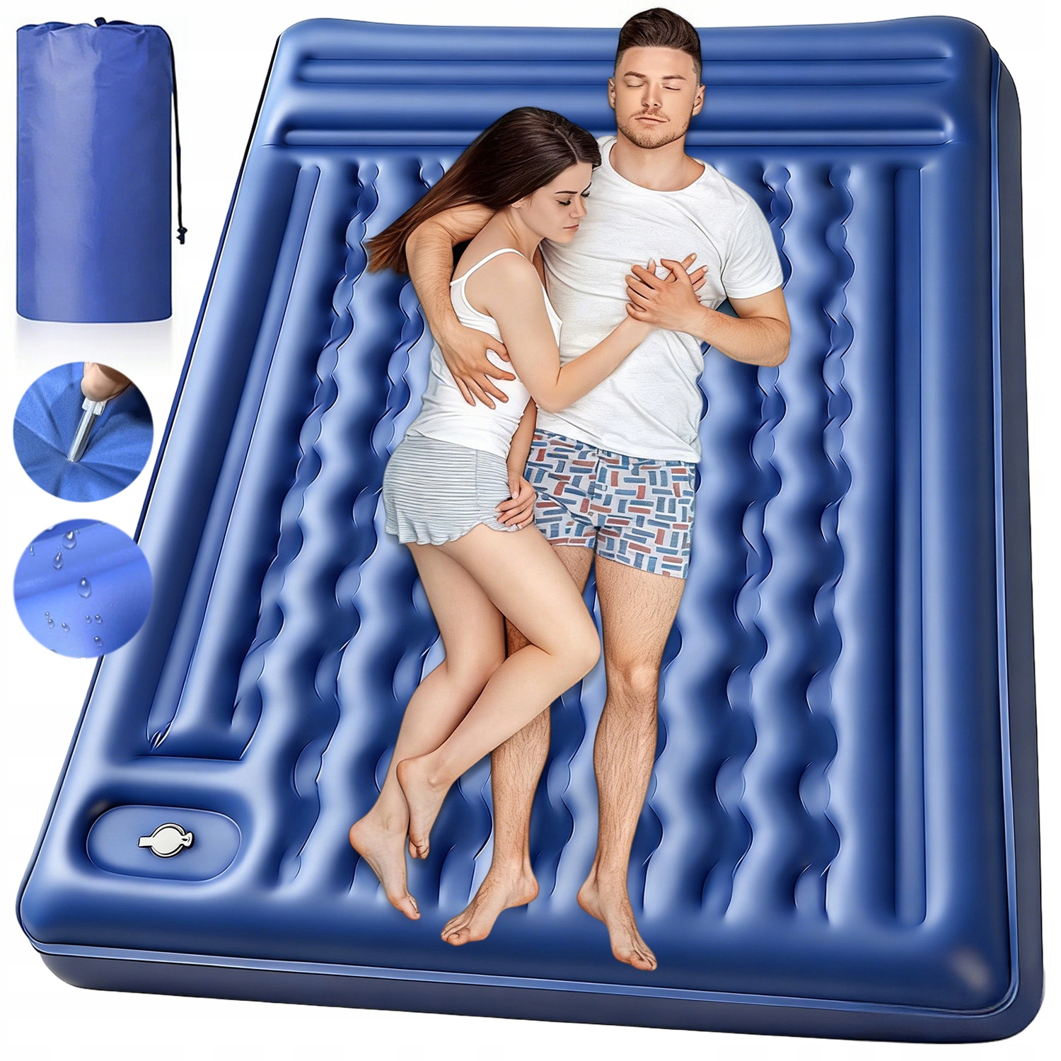 Samonafukovací Podložka Pro Dvě Osoby Matrace 200*140*13 CM Do Auta S Polštářem