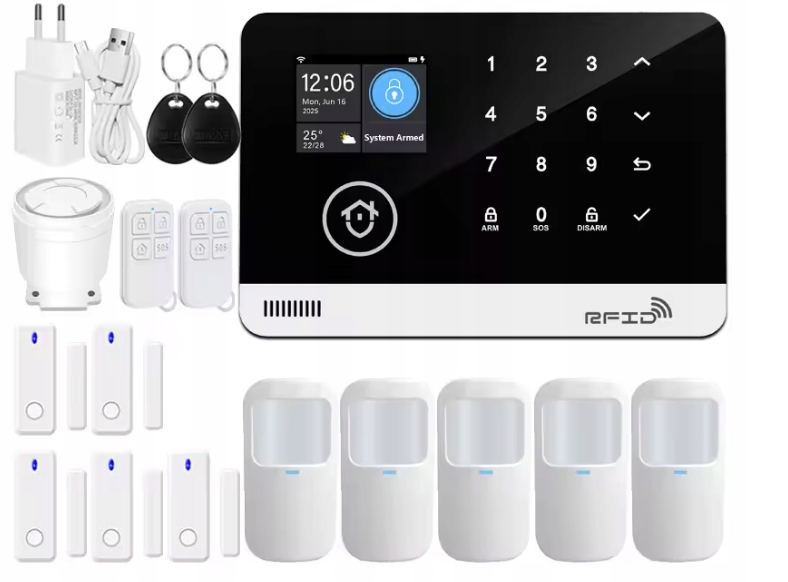 Alarmový systém Tuya Smart WiFi Gsm pre domácnosť – bezdrôtový alarm