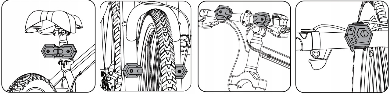 KIERUNKOWSKAZY LED 4 SZT LAMPKI TYŁ PRZÓD HULAJNOGI ROWEROWE BEZPRZWODOWE Zasilanie USB